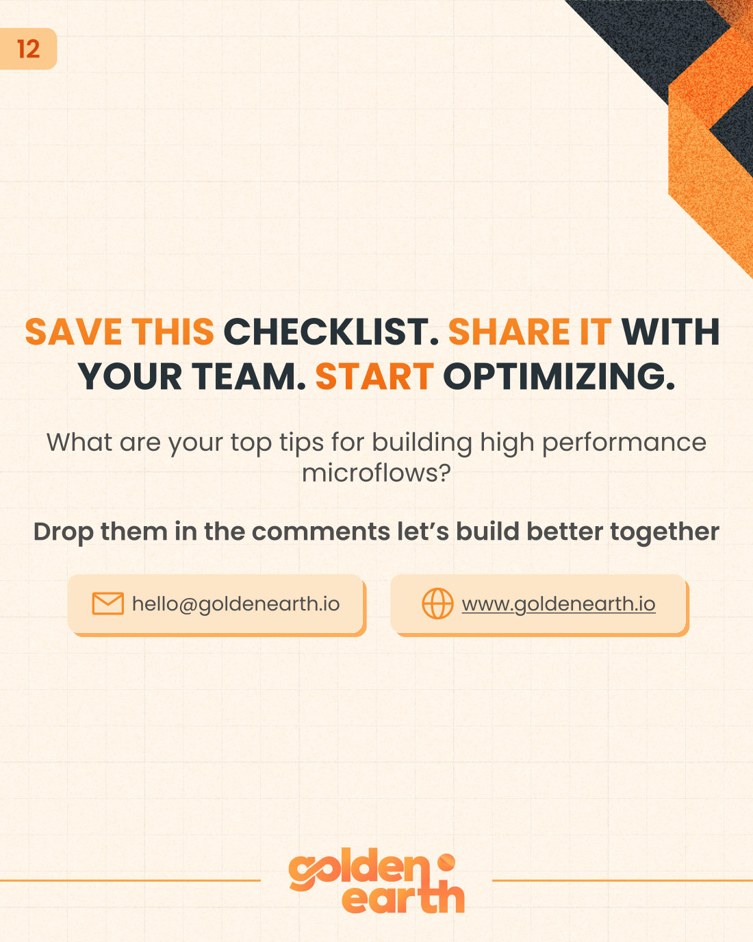 Mastering Microflow Optimization: Best Practices for a Faster Mendix App - slide 12 of 12
